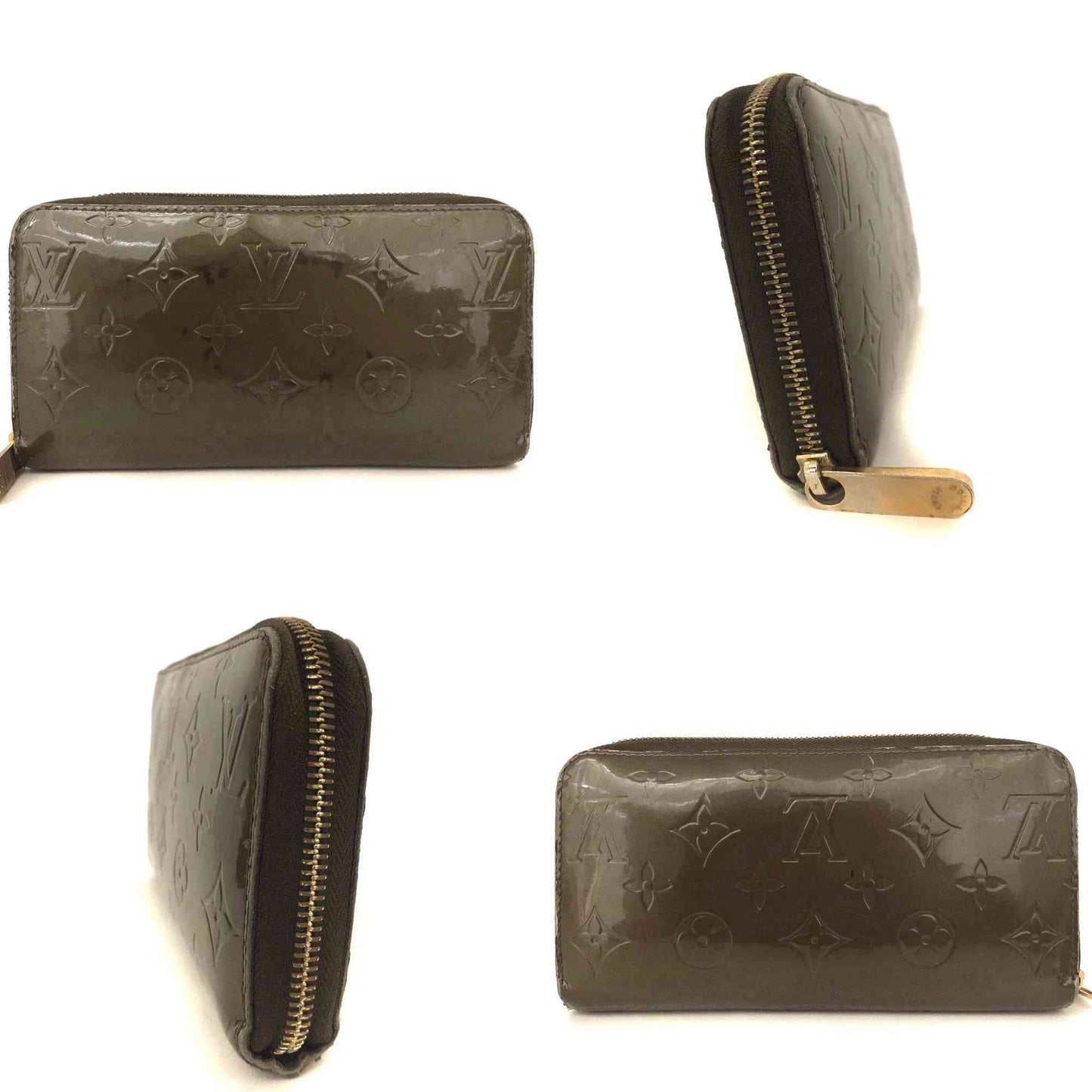 $1050 2009 Louis Vuitton Monogram Vernis Zippy Zip Around Long Wallet CA2059