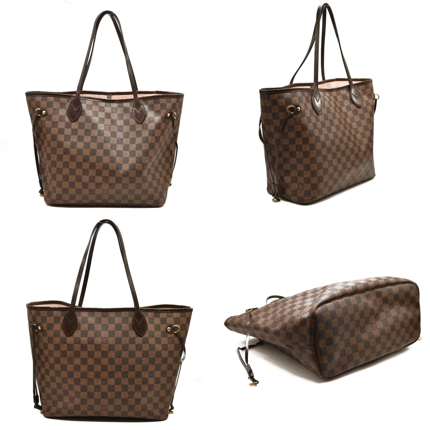 LOUIS VUITTON  Damier Ebene Neo Neverfull MM Rose Ballerine AR5106