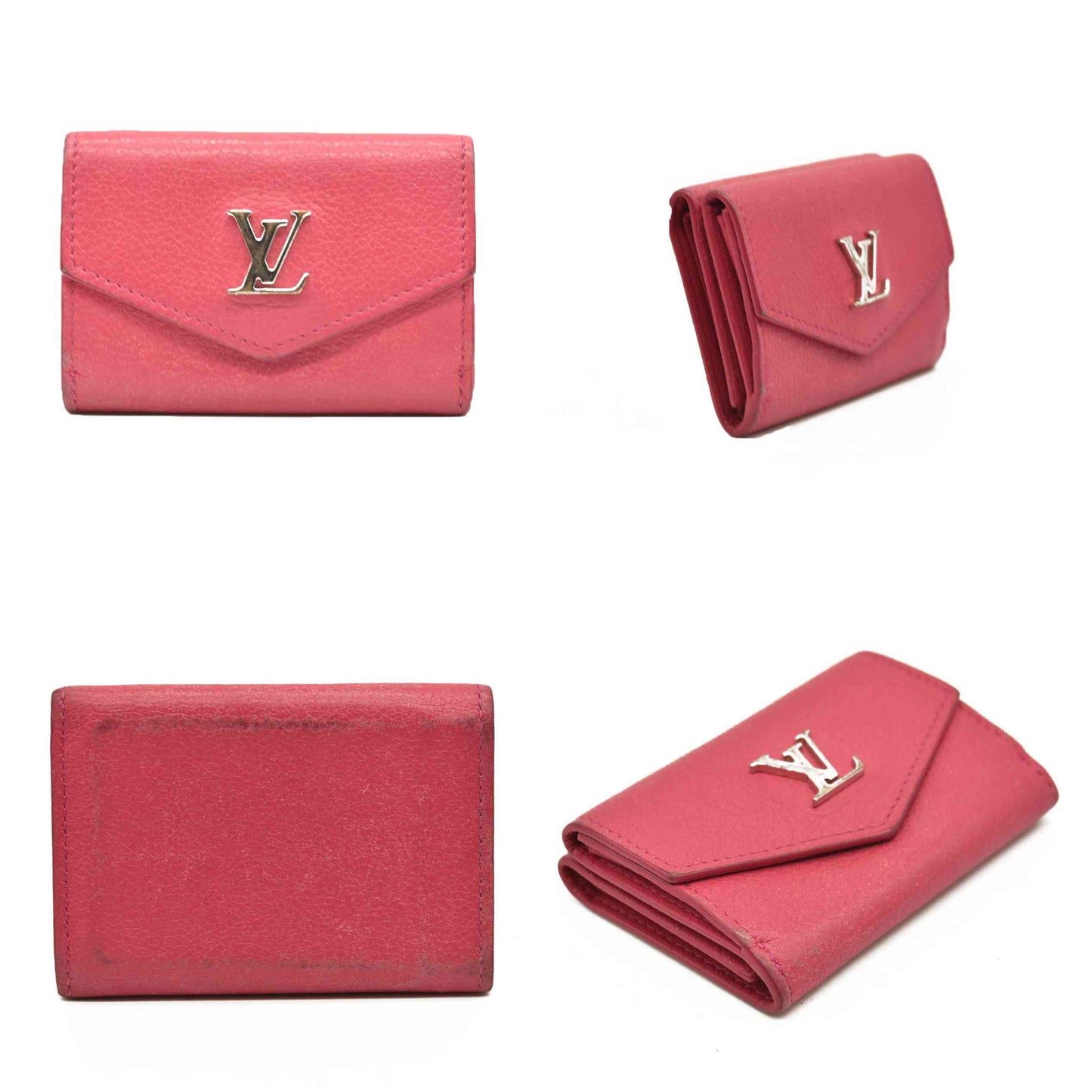 LOUIS VUITTON Calfskin Lockmini Wallet Pink