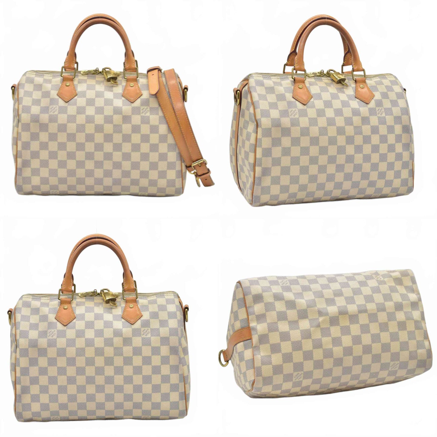 $1980 2015 Louis Vuitton Damier Azur Speedy Bandouliere 30 SP1105