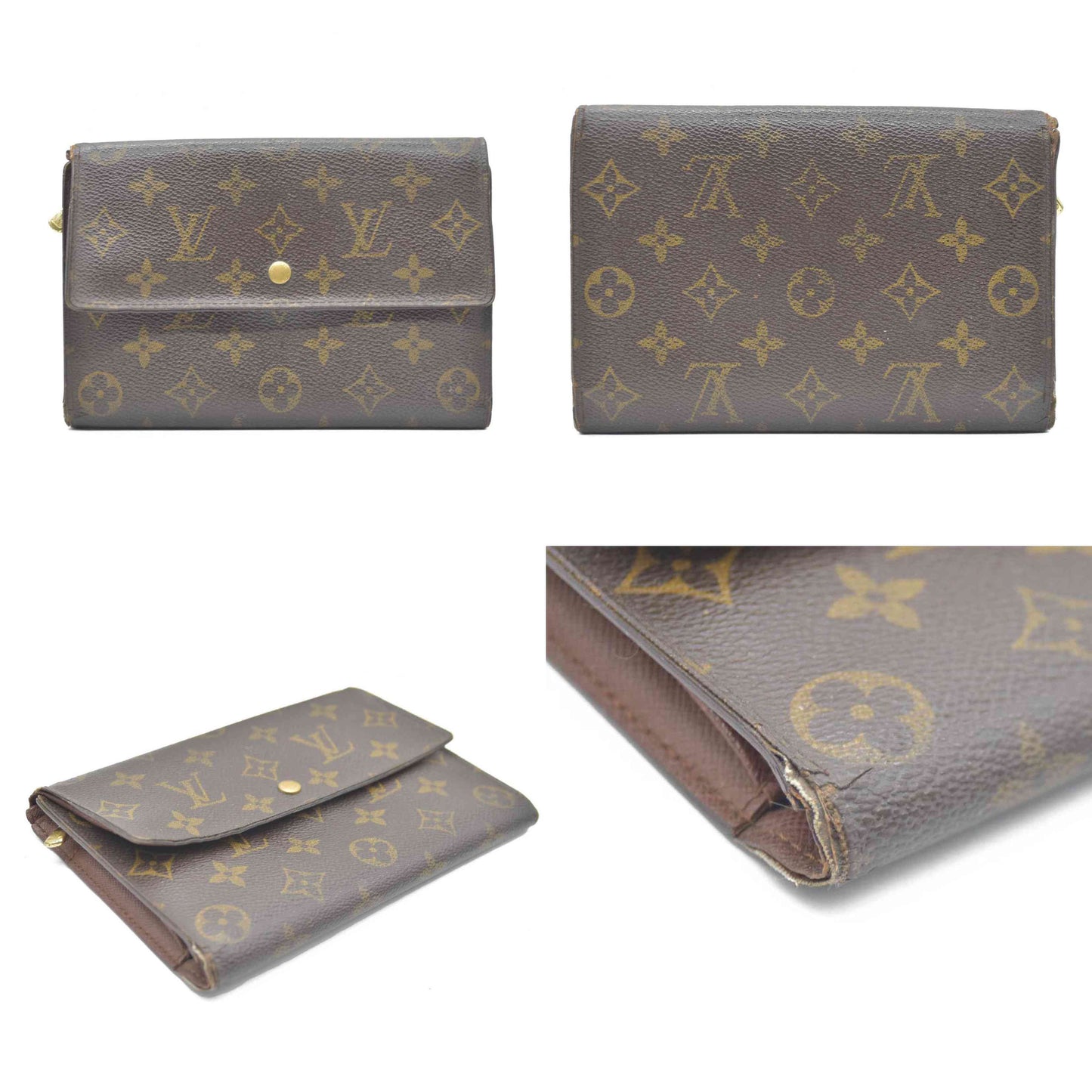 Louis Vuitton Monogram Pochette Passeport Trifold Wallet Brown CA0065