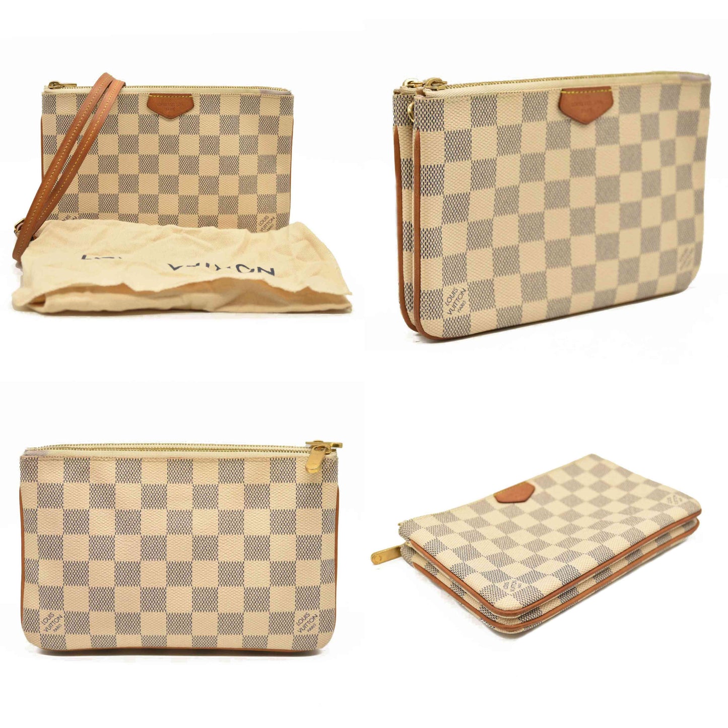 Louis Vuitton  Damier Azur Double Zip Pochette