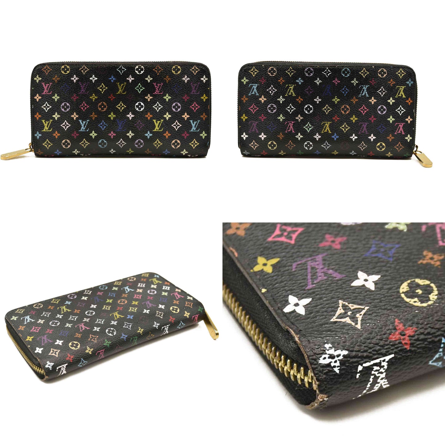 Louis Vuitton  Monogram Murakami Zippy Wallet Black Violet CA1162