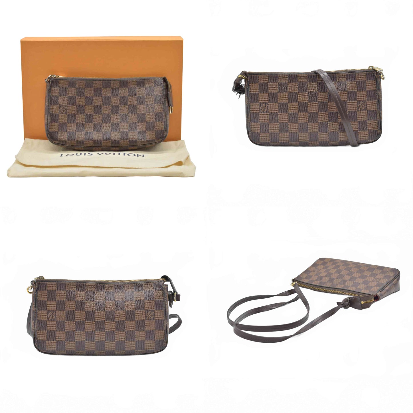 2017 $1290 Louis Vuitton Damier Ebene Pochette Accessories NM MB1197
