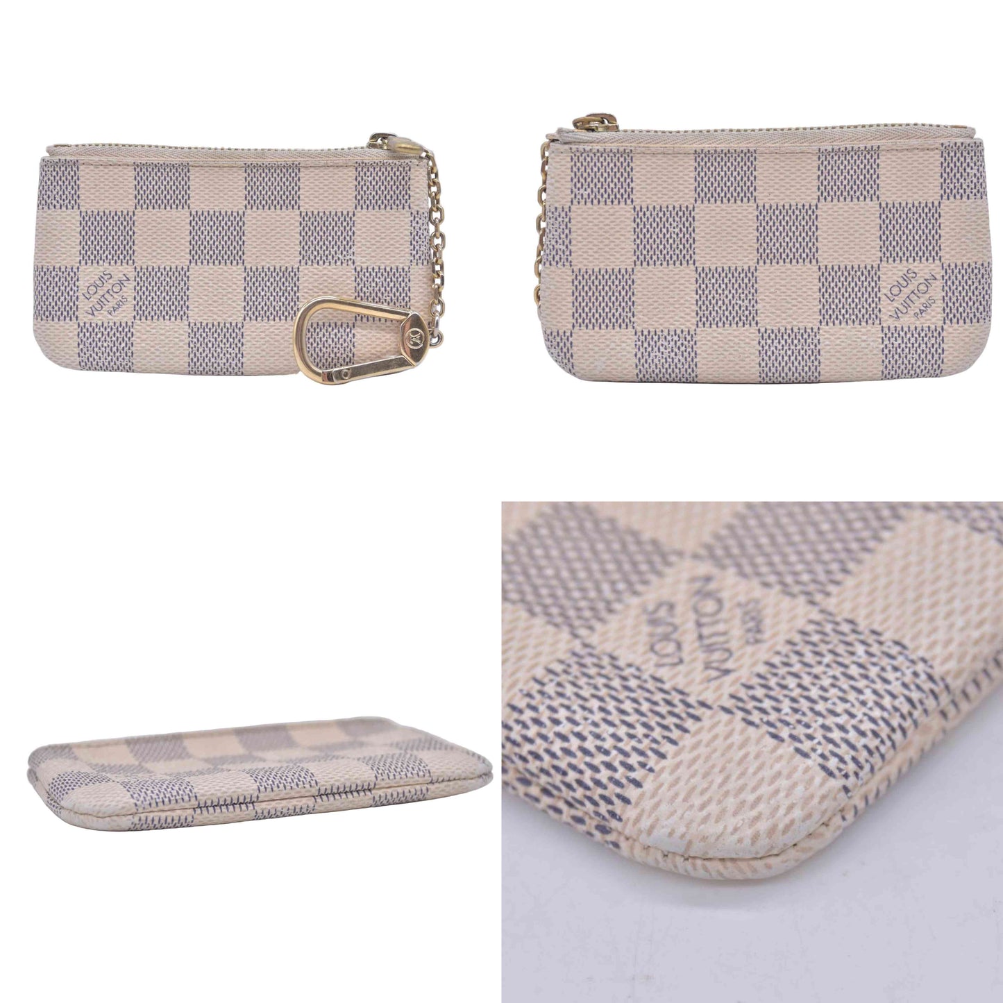 $455 2016 Louis Vuitton Damier Azur Key Pouch