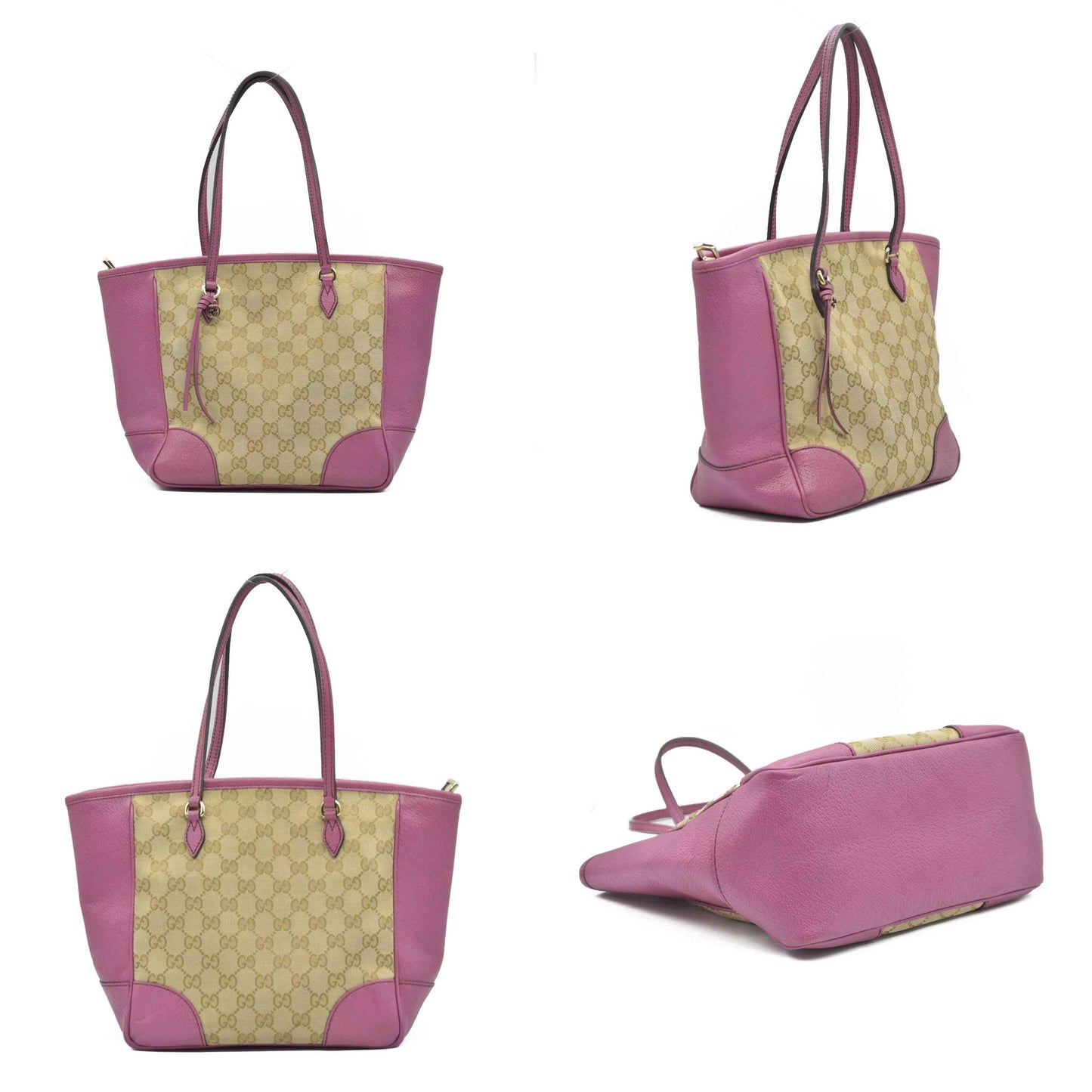 $1290 Gucci GG Canvas Bree Tote Pink Consignment