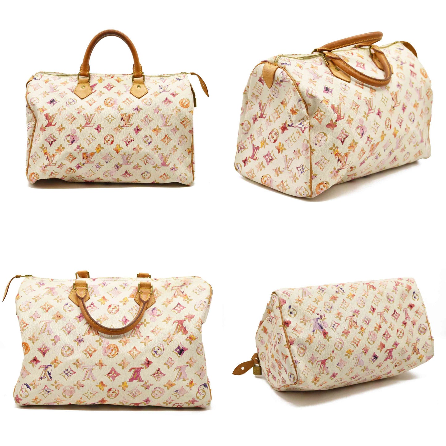 LOUIS VUITTON  Watercolor Aquarelle Speedy 35 White