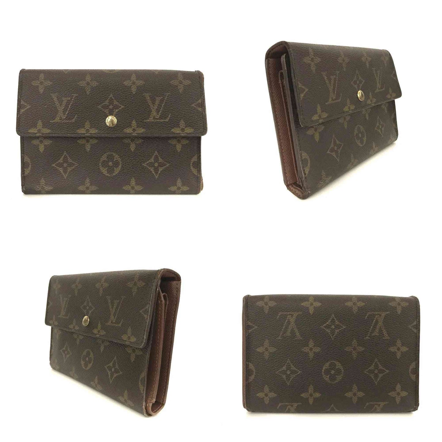 Louis Vuitton Monogram Porte Tresor SP0091Etui Papiers Trifold Wallet Brown