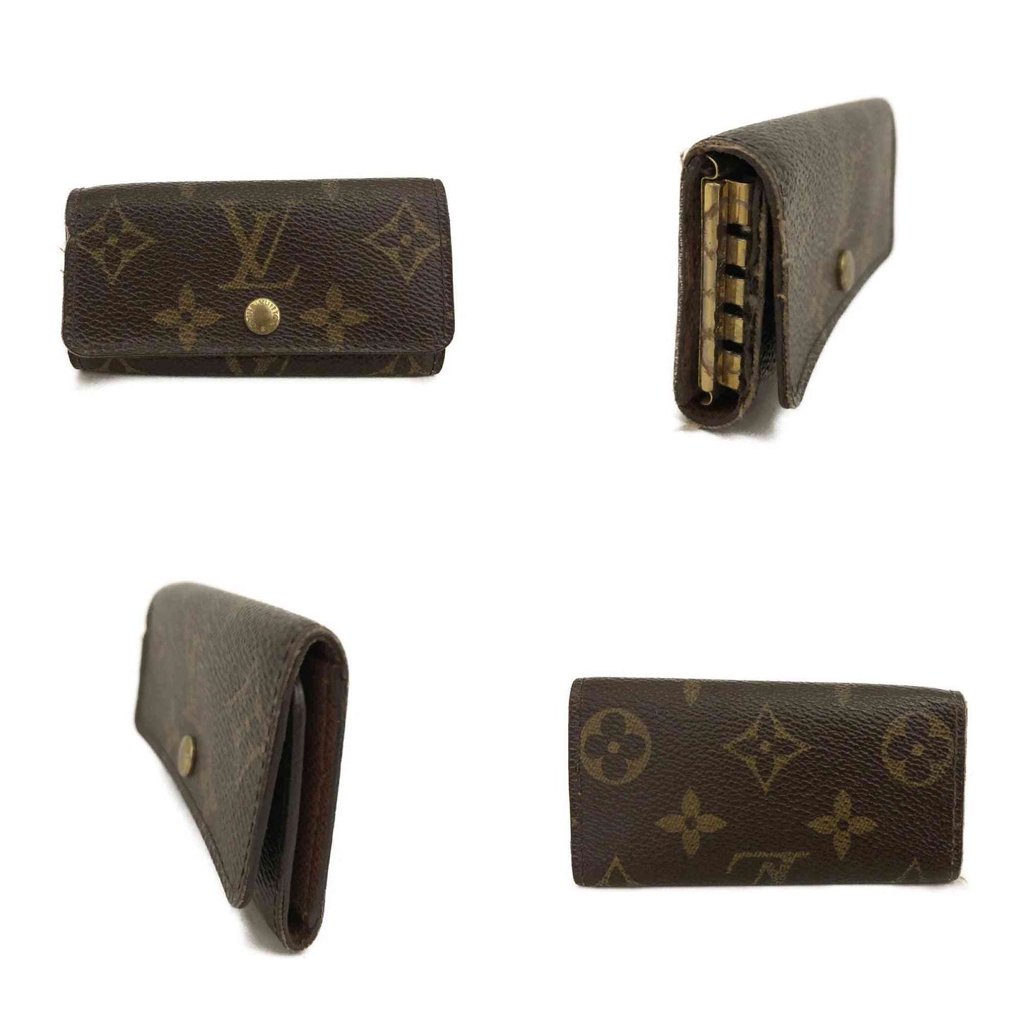 Louis Vuitton Monogram Multicles 4 Ring Key Case Brown FL0084