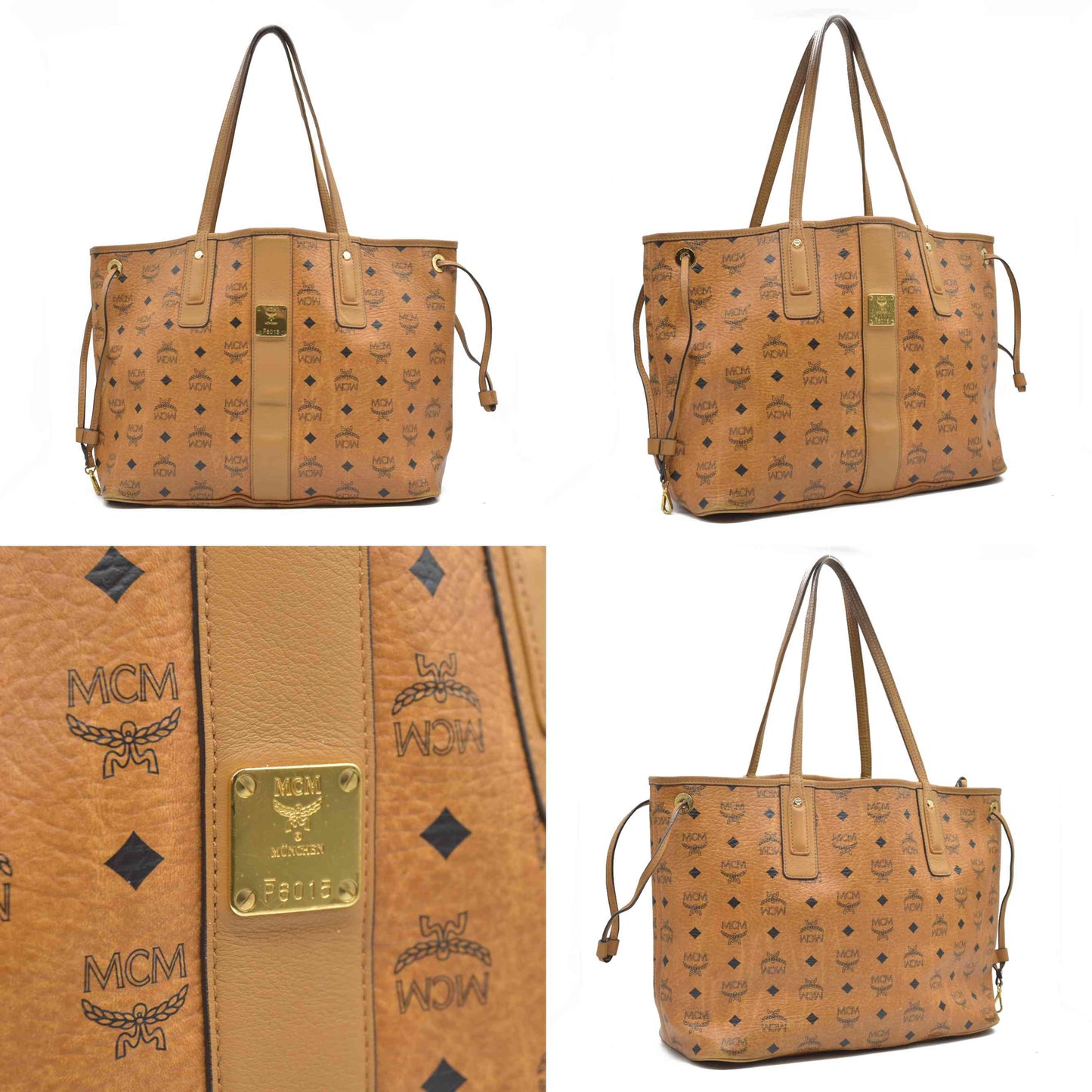 $770 MCM  Visetos Medium Liz Reversible Shopper Tote Cognac AUCTION USED (Copy)