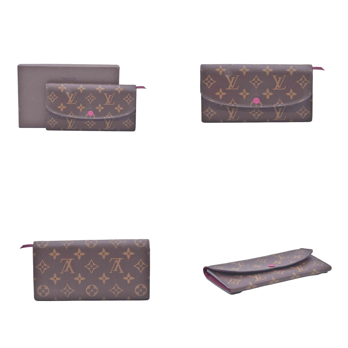 $660 2023 Louis Vuitton Monogram Emilie Wallet Fuchsia VM0213 CONSIGNMENT