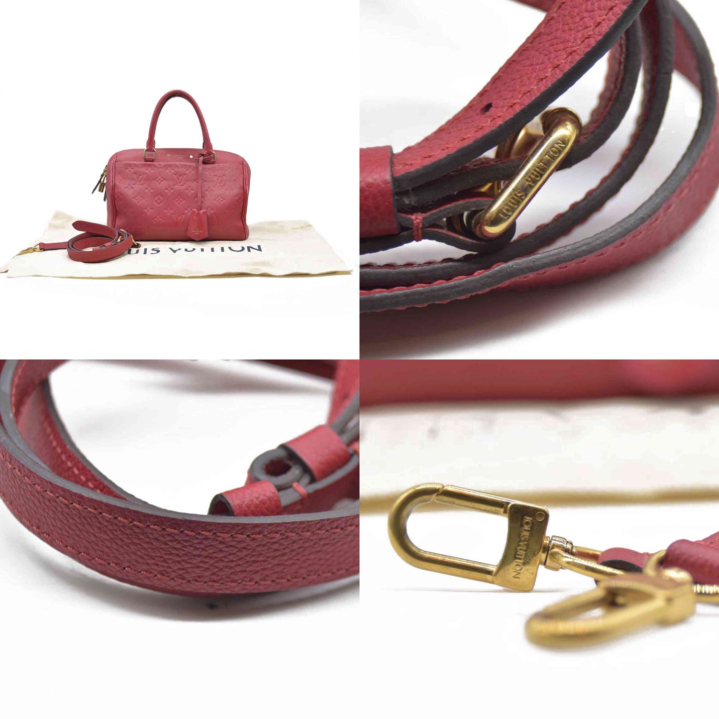 $2930 Louis Vuitton  Empreinte Speedy Bandouliere 25 NM Scarlet DU1149