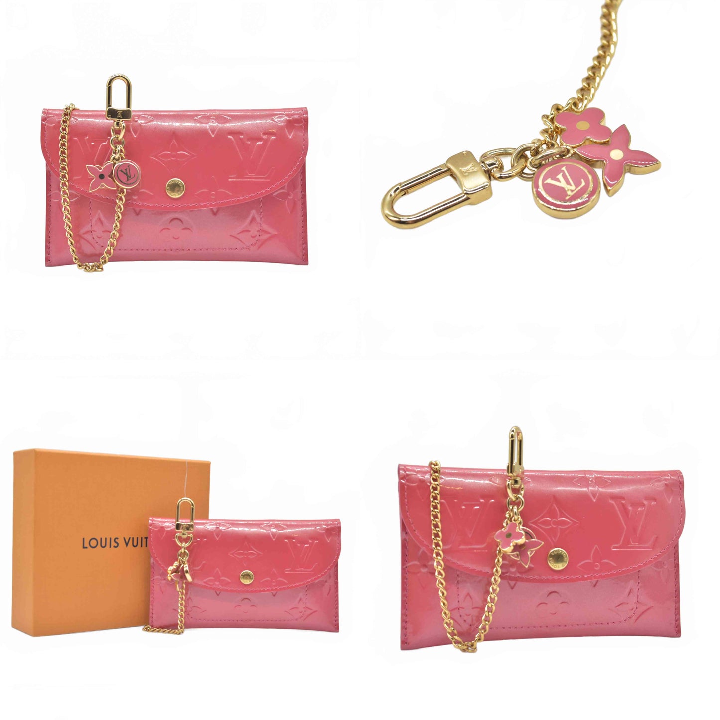 $665 Louis Vuitton Pink Vernis Envelope Plat 2006 TH1016