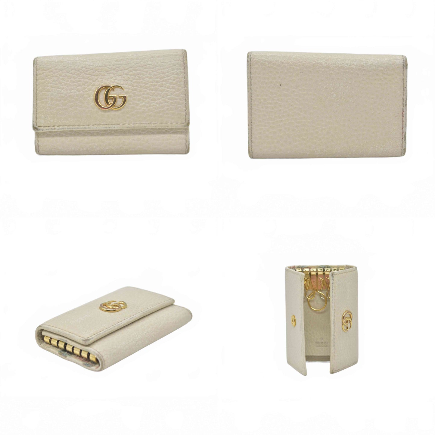 $360 GUCCI GG Marmont Leather 6 Ring Key Case