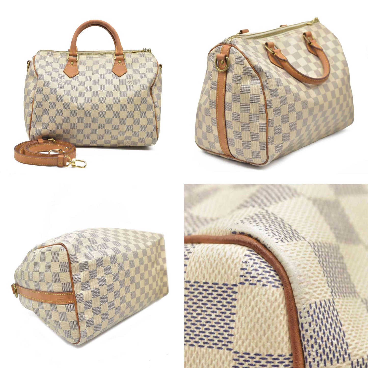 $1980 Louis Vuitton  Damier Azur Speedy Bandouliere 30 DU1103