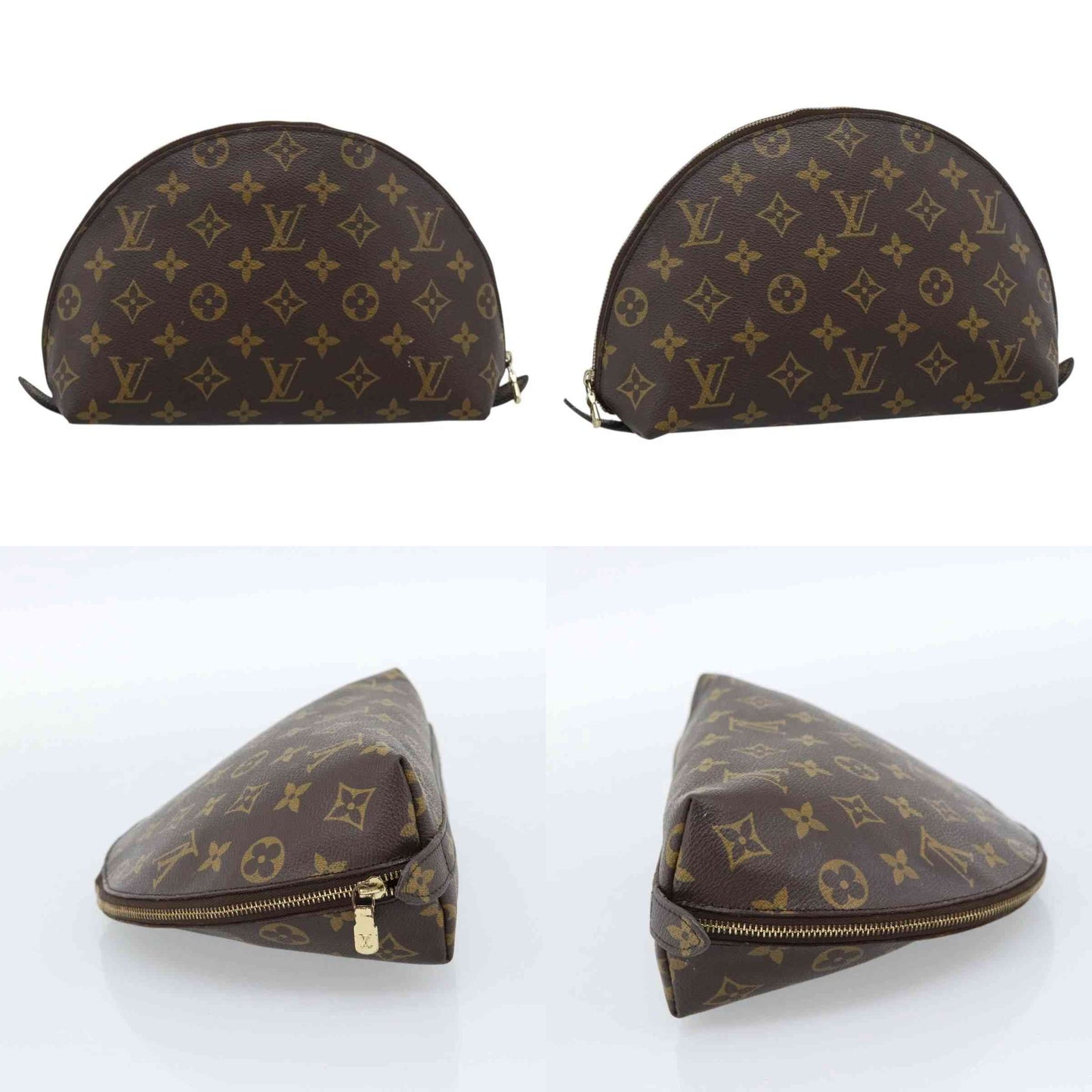 $620 2002 LOUIS VUITTON Monogram Trousse Demi Ronde TH0022