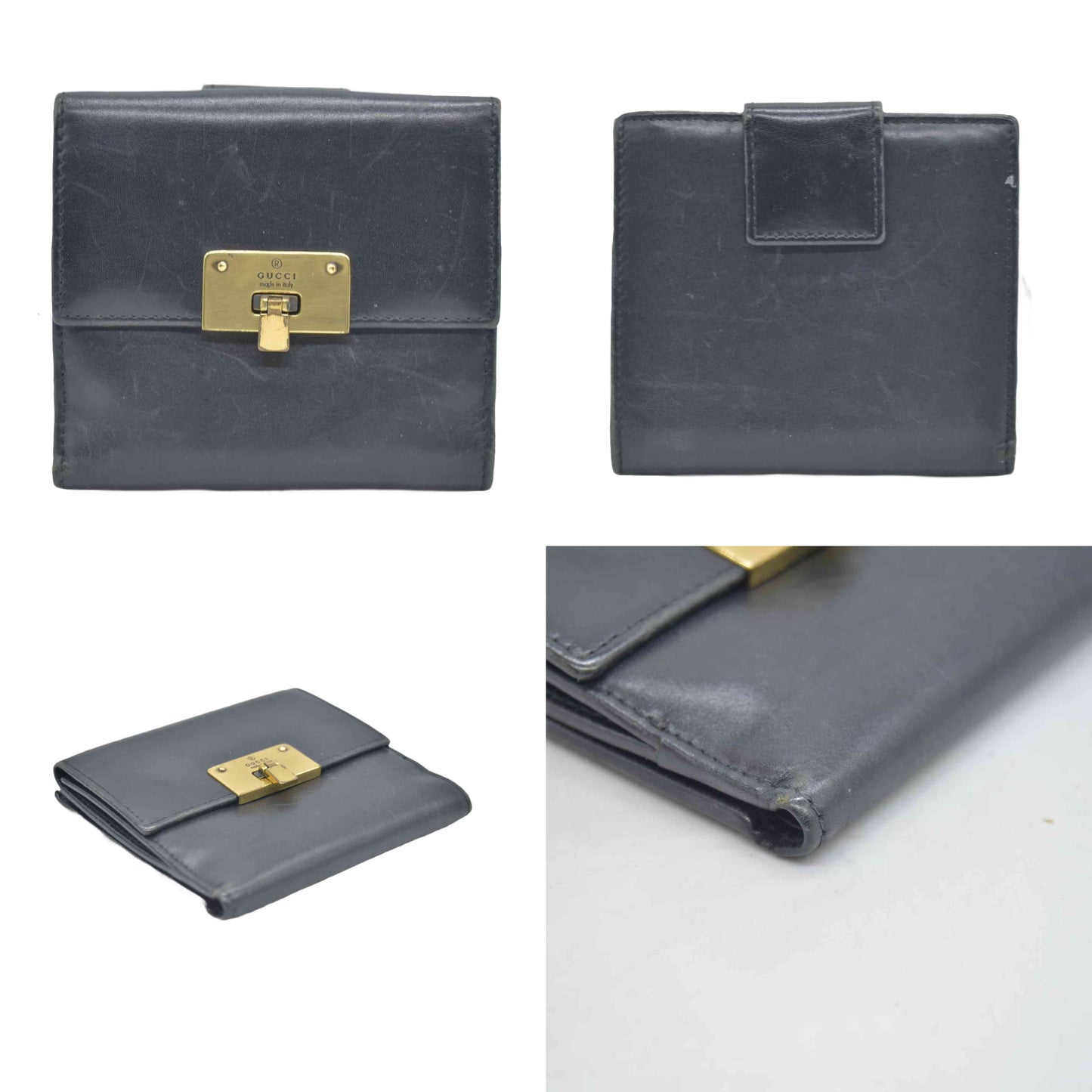 $490 GUCCI Black Leather Bi-fold Wallet CONSIGNMENT