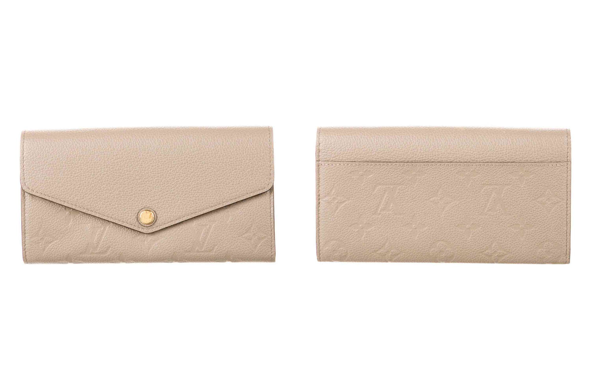 $880 Louis Vuitton Monogram Empreinte Leather Sarah Wallet 10021053
