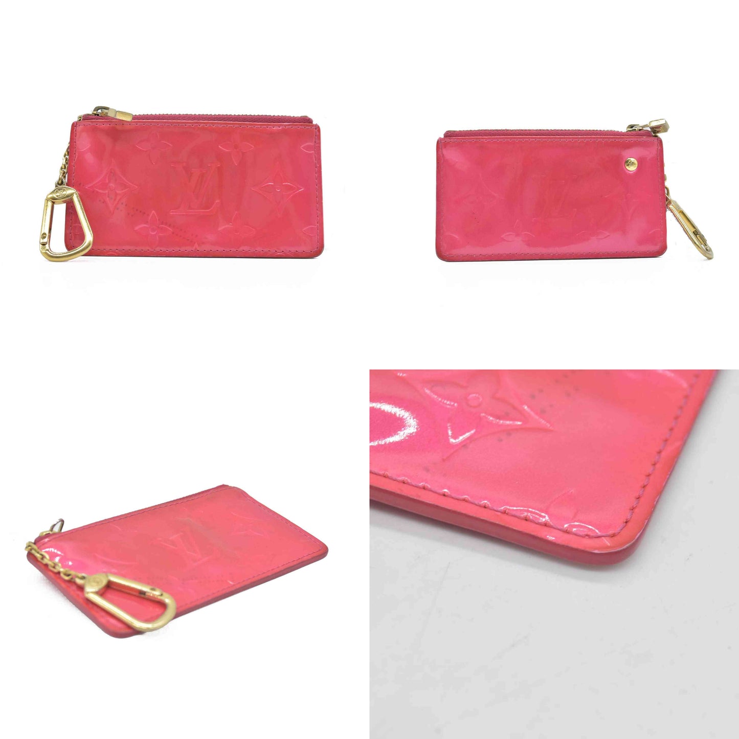 $490 Louis Vuitton Vernis Key Pouch Framboise CONSIGNMENT