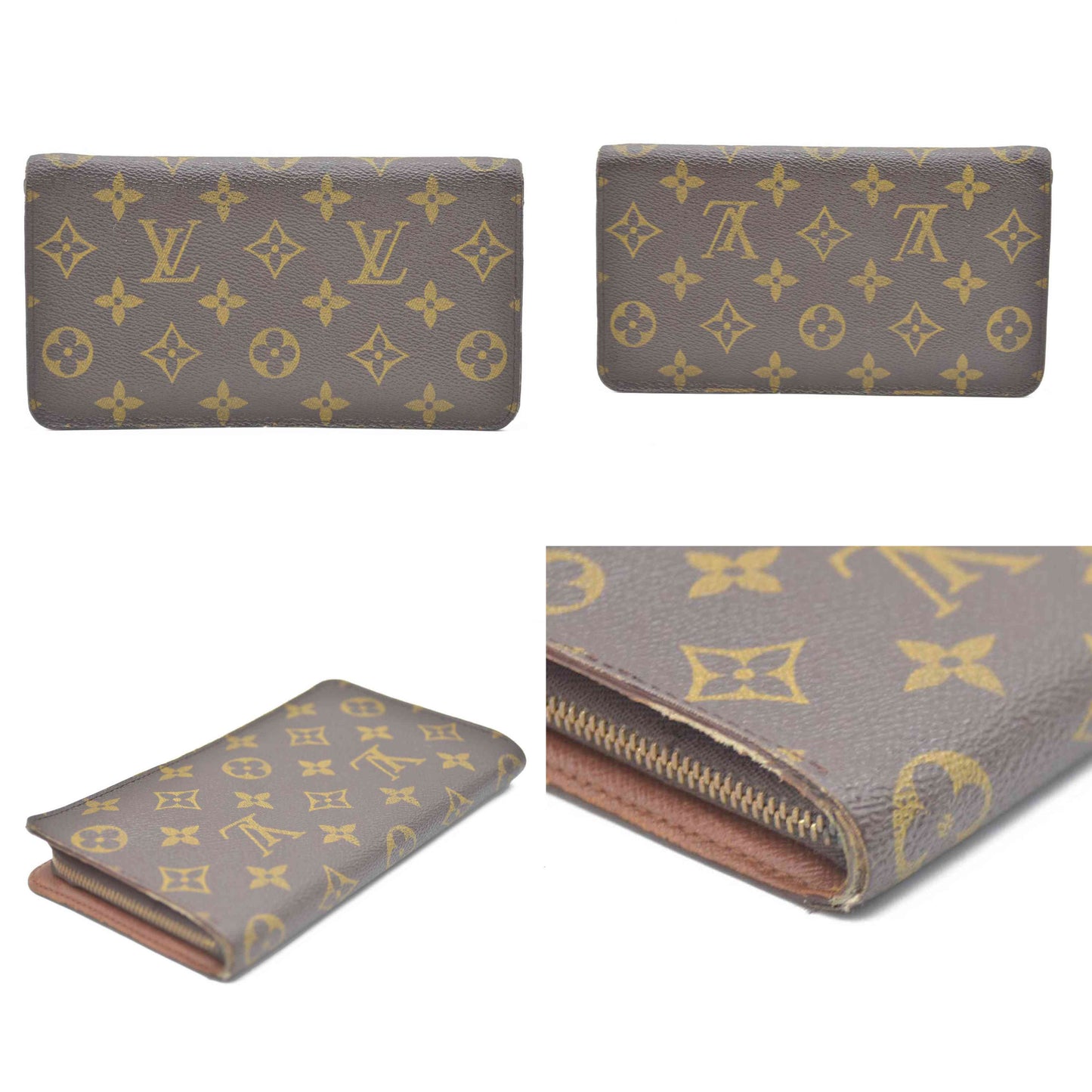 LOUIS VUITTON Monogram Porte Monnaie Zip Around Long Wallet CA1918