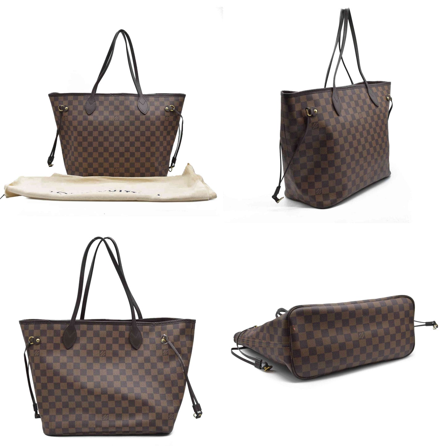 $2170 Louis Vuitton Damier Ebene Neverfull MM SD4192