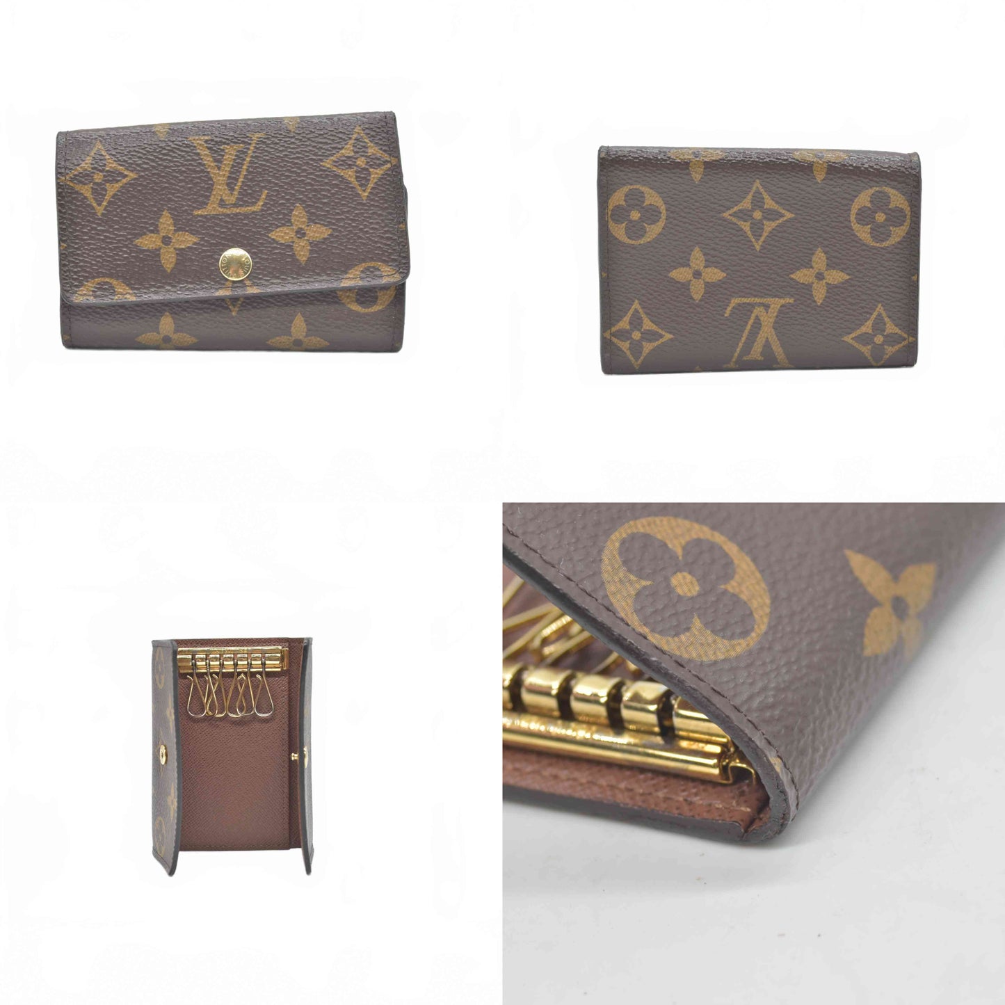 $355 Louis Vuitton Monogram Multicles 6 Ring Key Case Brown CT0169