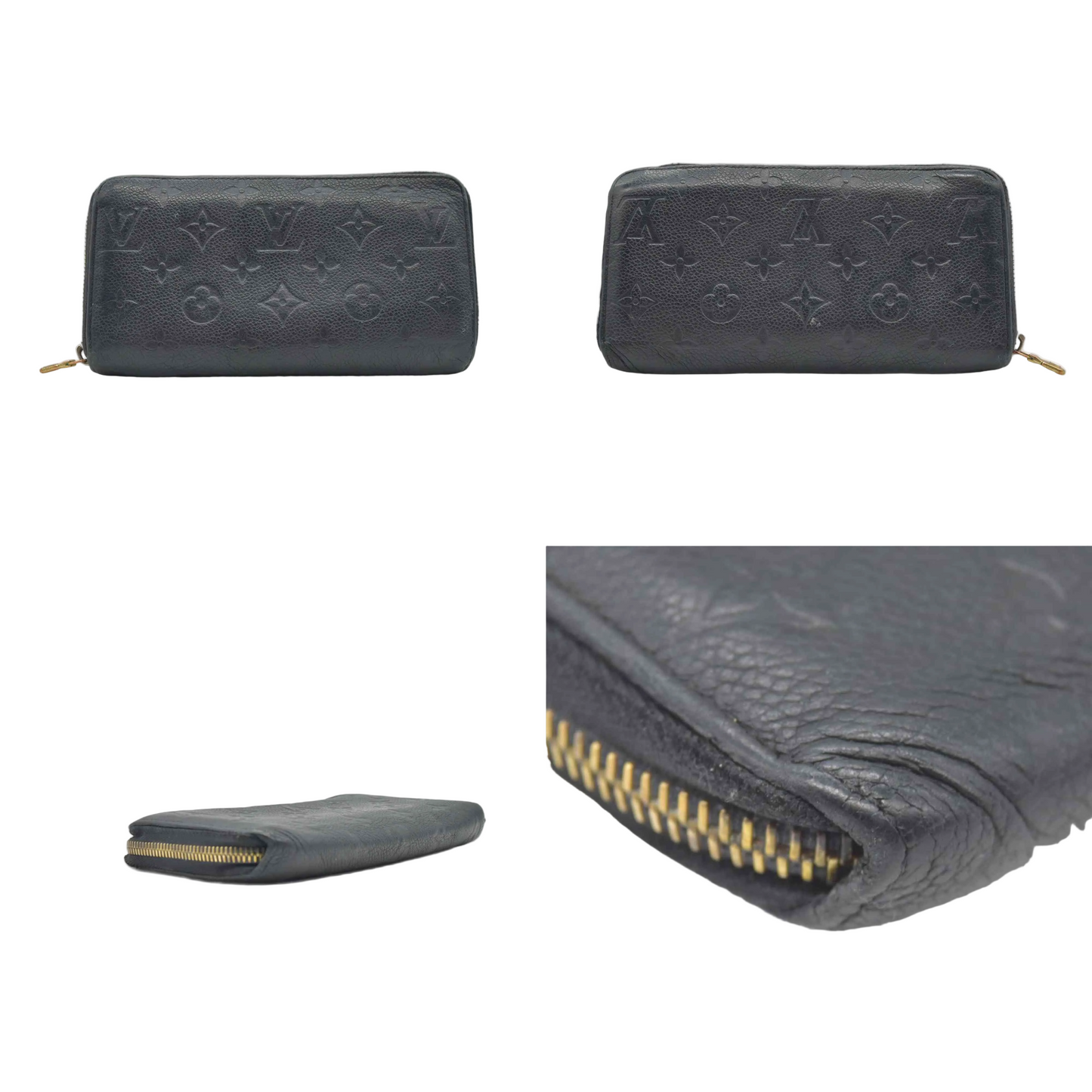 $1170 Louis Vuitton Monogram Empreinte Leather Zippy Long Wallet TN0155