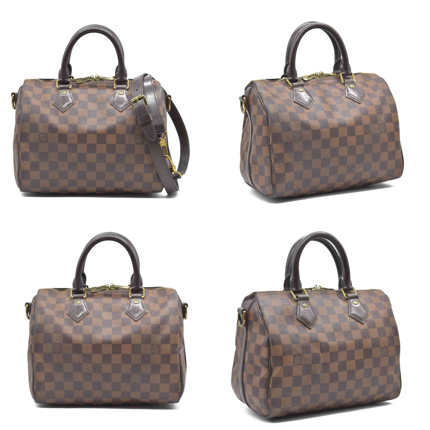 $1940 Louis Vuitton Damier Ebene Speedy Bandouliere 25 MB4127