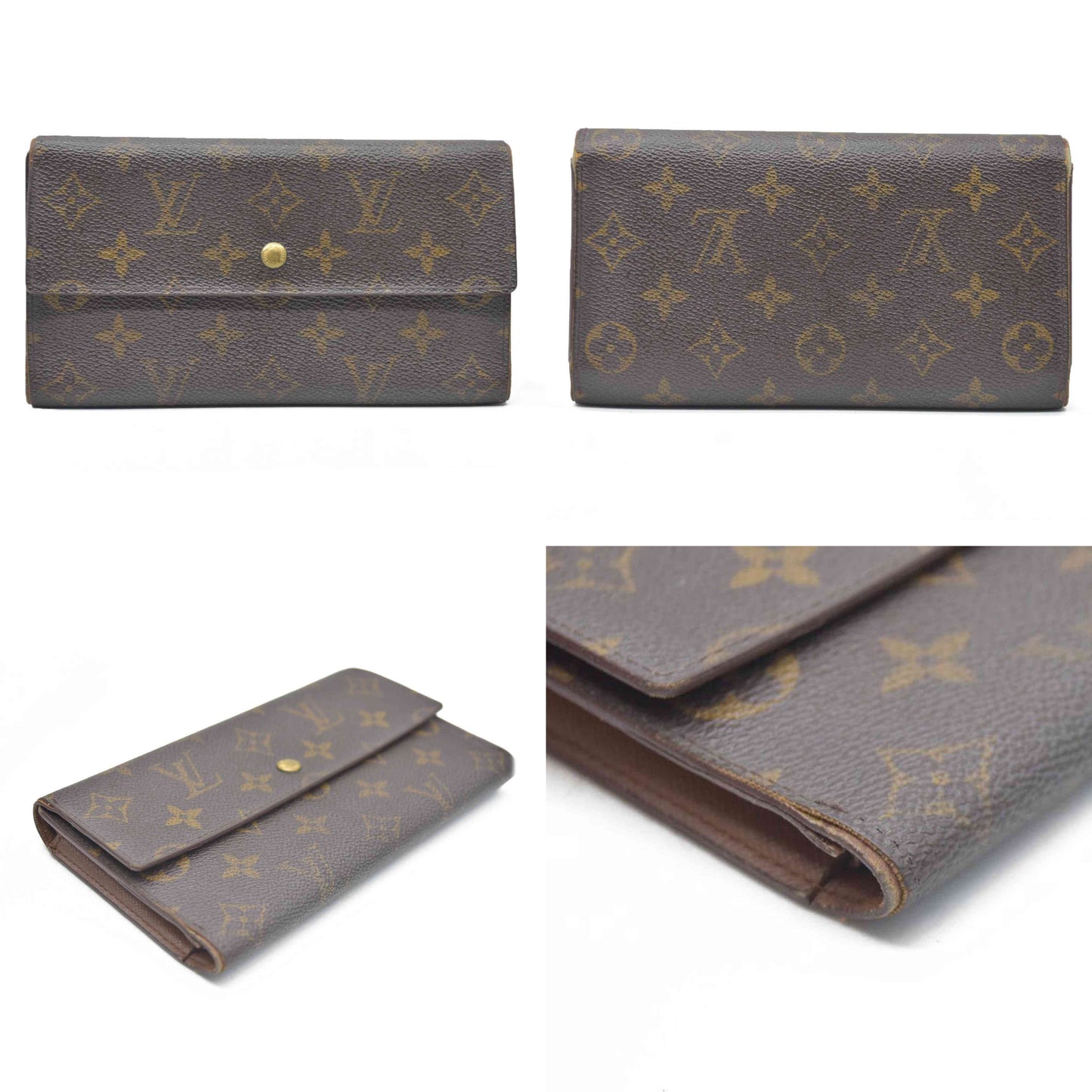 AUCTION $720 Louis Vuitton Monogram Porte Tresor International Trifold Long Wallet TH1917