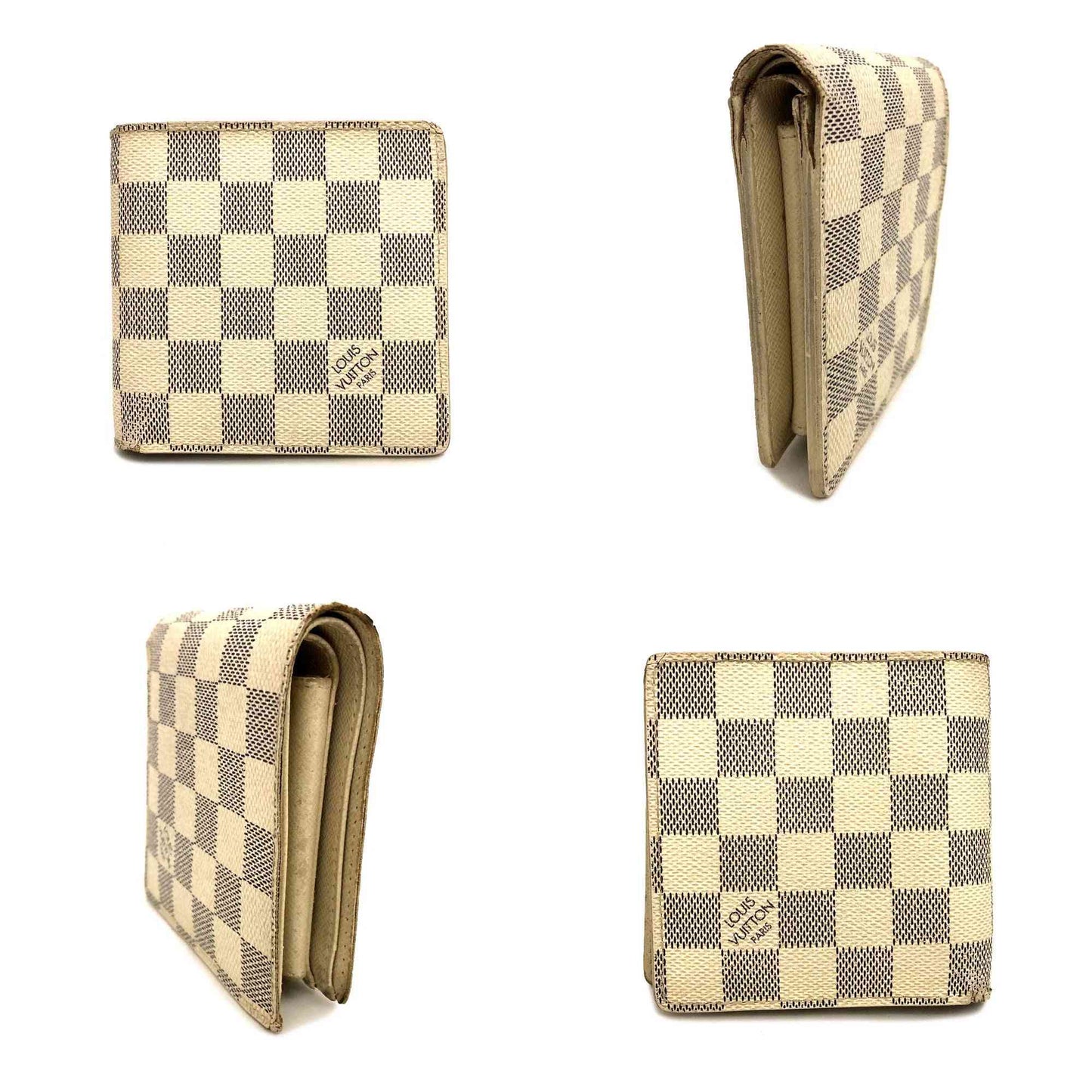 $675 2007 Louis Vuitton Damier Azur Marco Bifold Wallet CA0017
