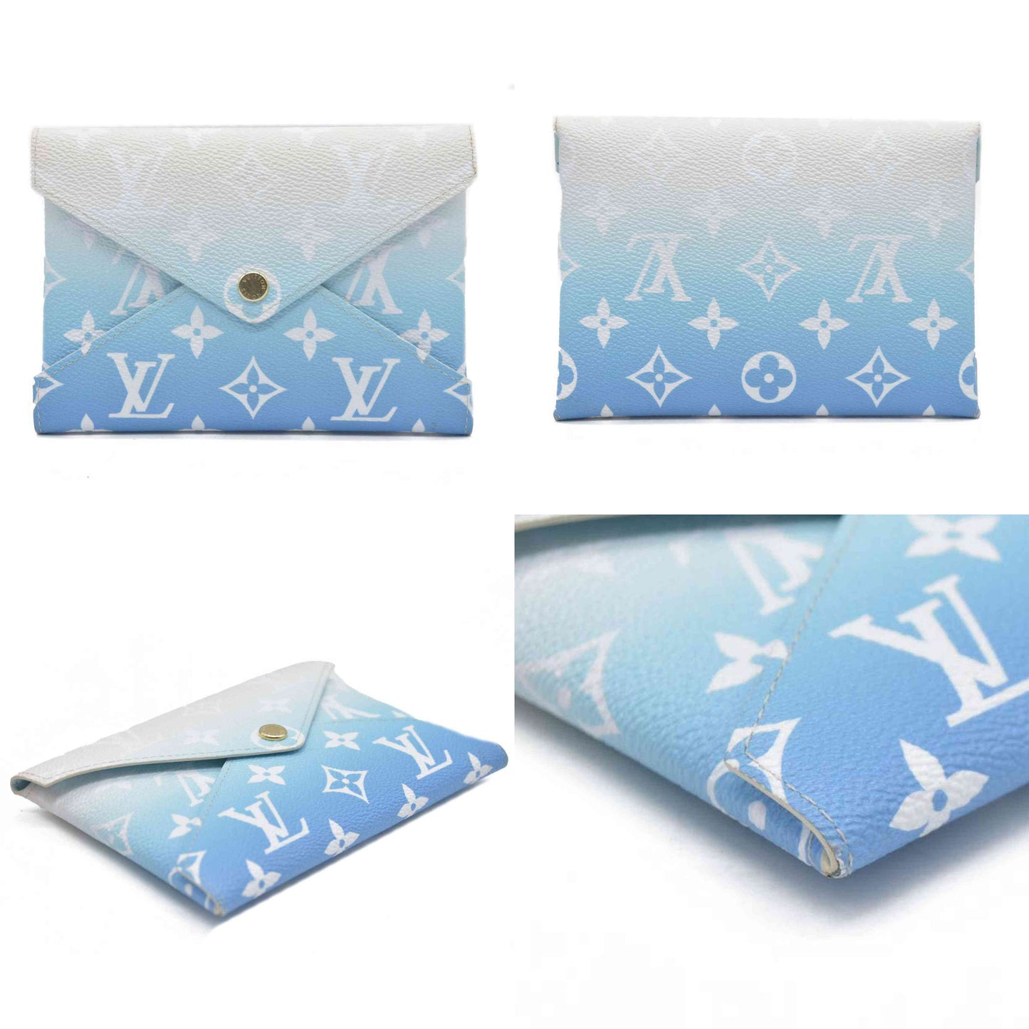 AUCTION $700 Louis Vuitton  Monogram Giant By The Pool Medium Kirigami Pochette Insert Blue