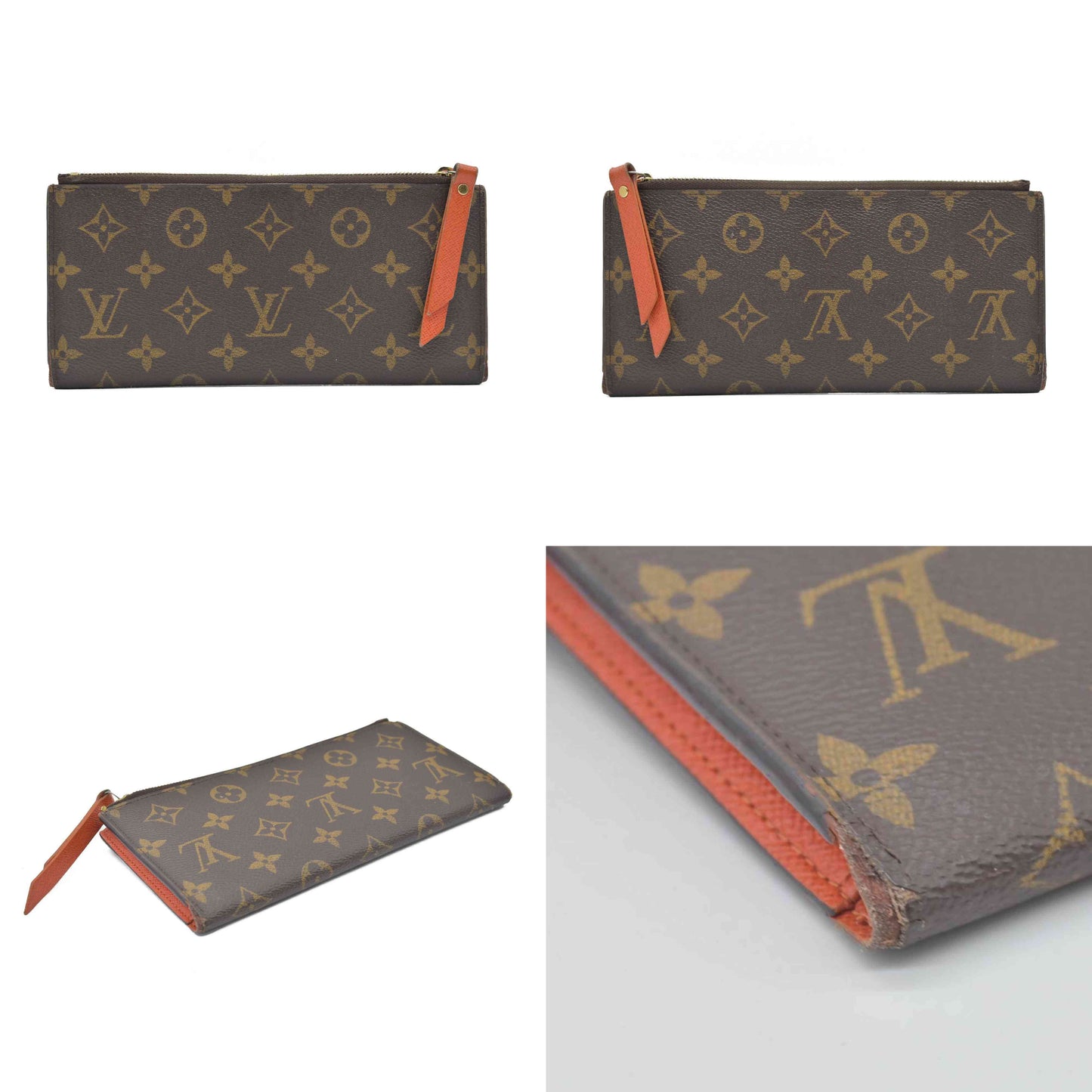 $735 2015 Louis Vuitton Monogram Adele Wallet Coquelicot TN3155 CONSIGNMENT