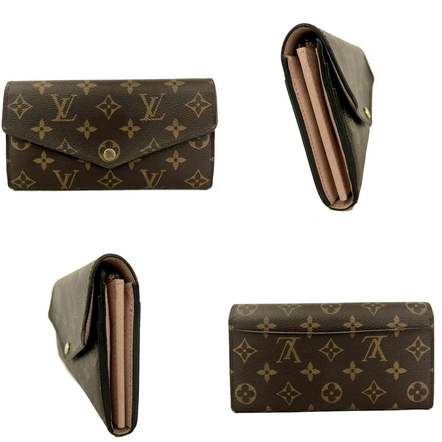 Louis Vuitton  Monogram Sarah Wallet NM Rose Ballerine MS2129