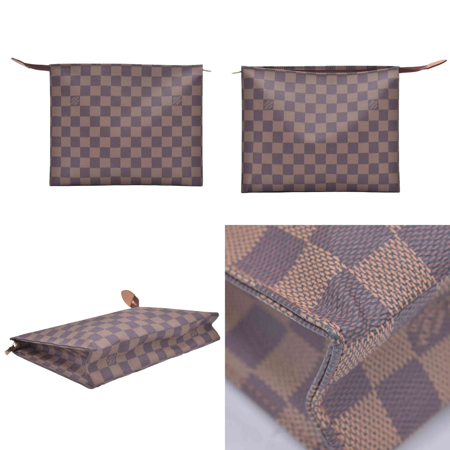 $760 1996 LOUIS VUITTON Damier Ebene Toiletry Pouch 26 TH0956