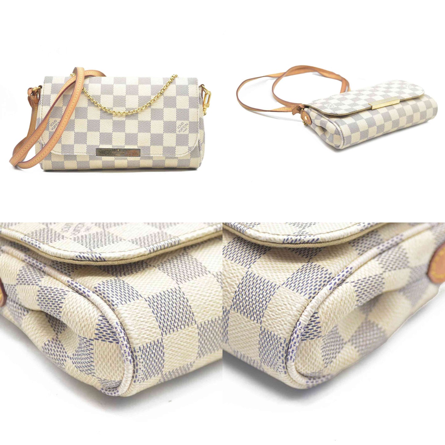 $1490 Louis Vuitton  Damier Azur Favorite PM DU0164