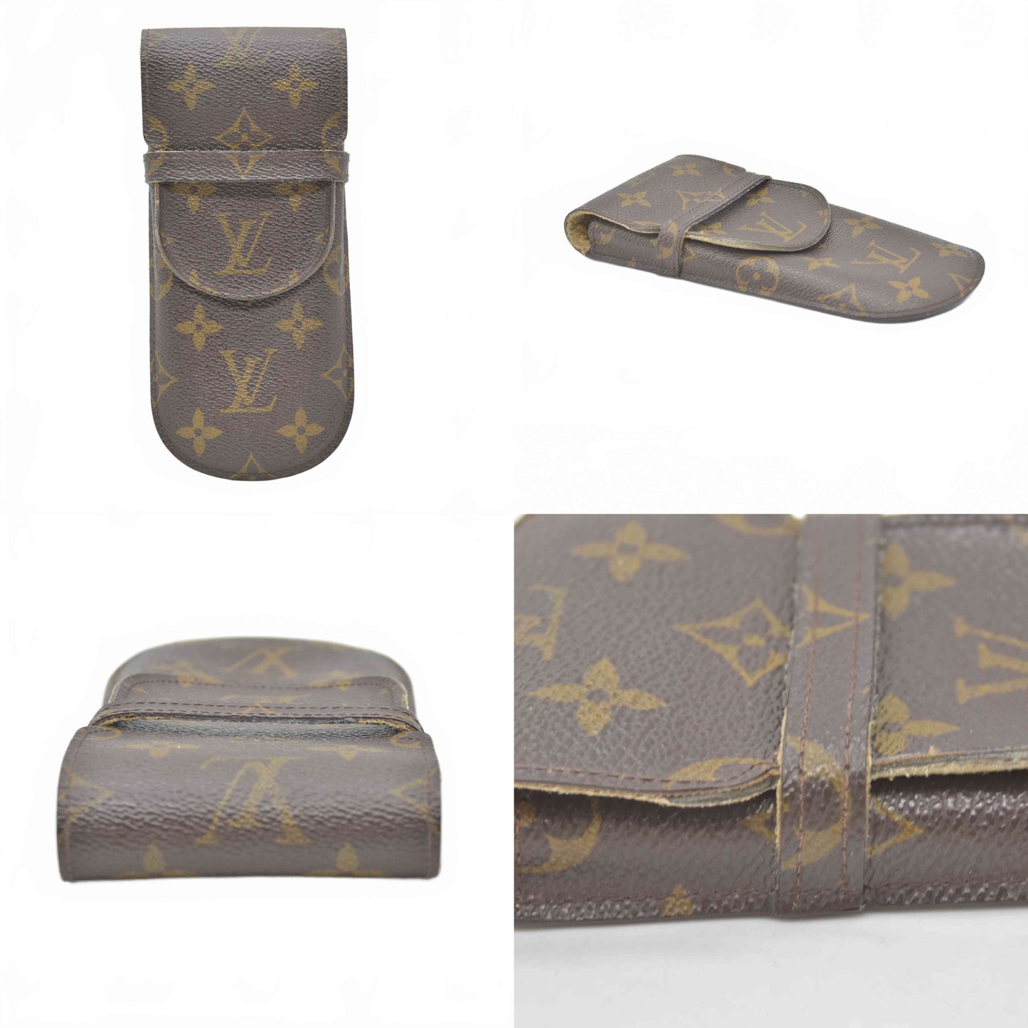 $400 2002 Louis Vuitton Monogram Glasses Sunglasses Case w Flap SN0022 CONSIGNMENT