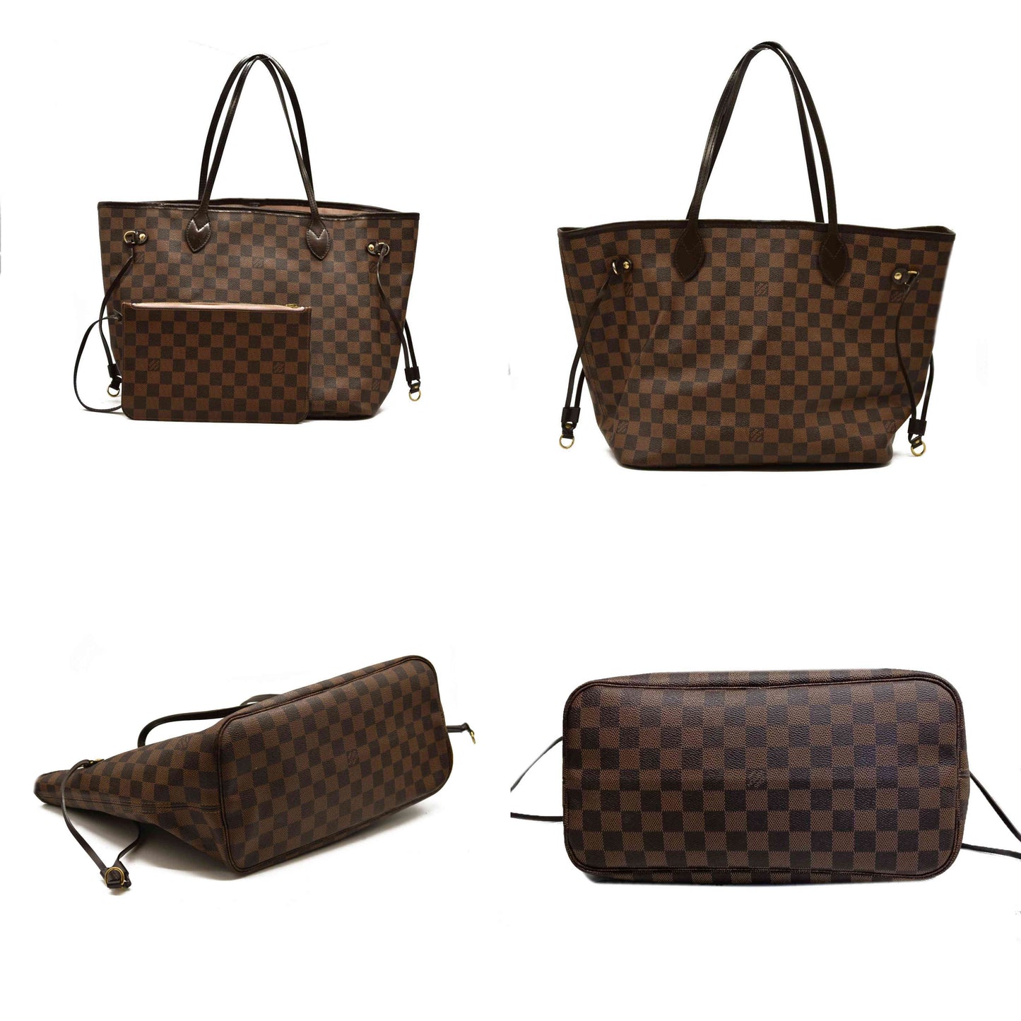 Louis Vuitton  Damier Ebene Neo Neverfull MM Rose Ballerine