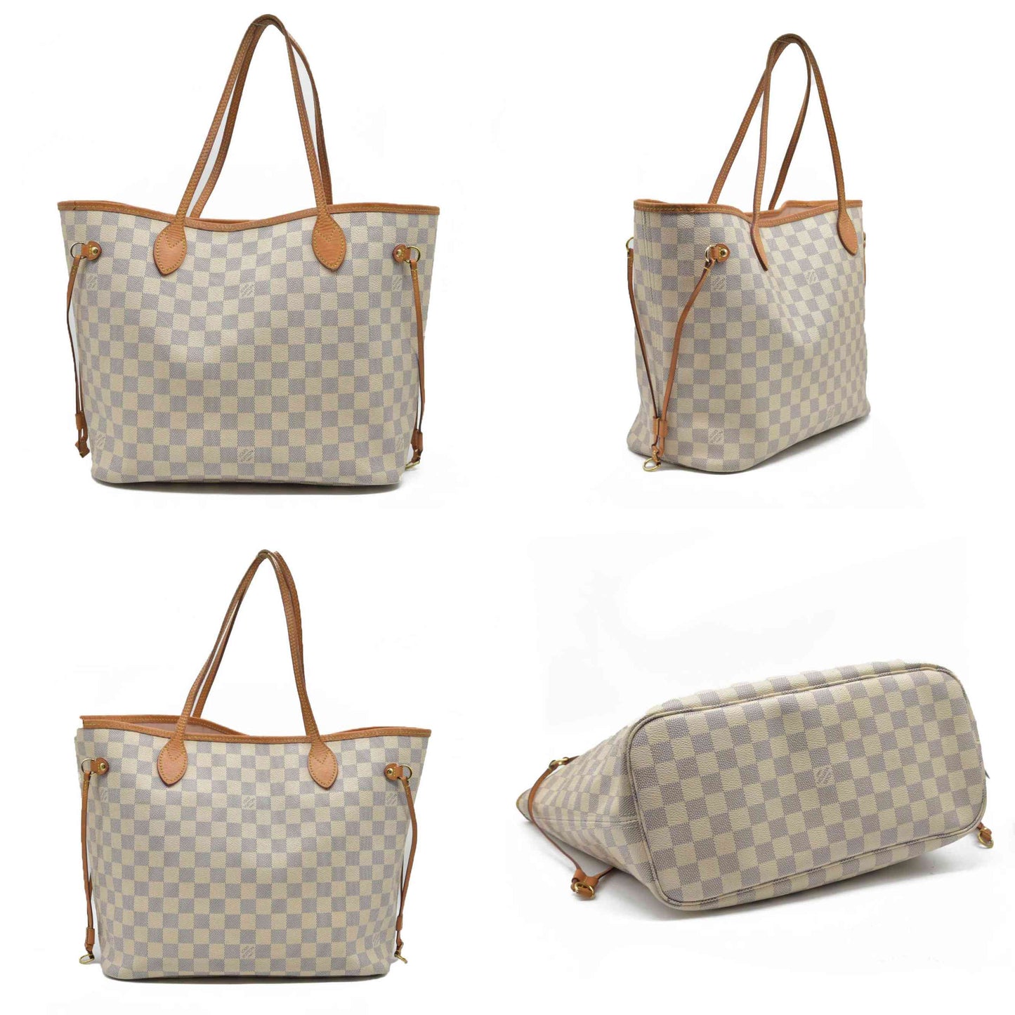 $2170 Louis Vuitton Damier Azur Neverfull MM SD4197 2017