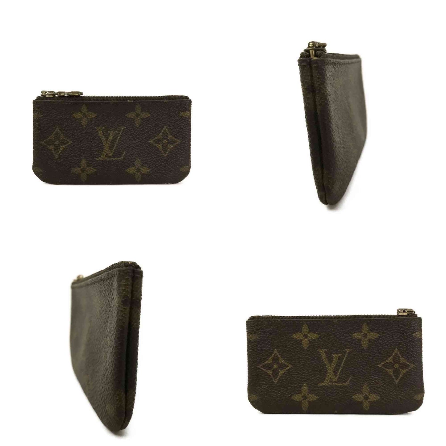 Louis Vuitton Monogram Pochette Cles Wallet Coin Purse Brown CA0956