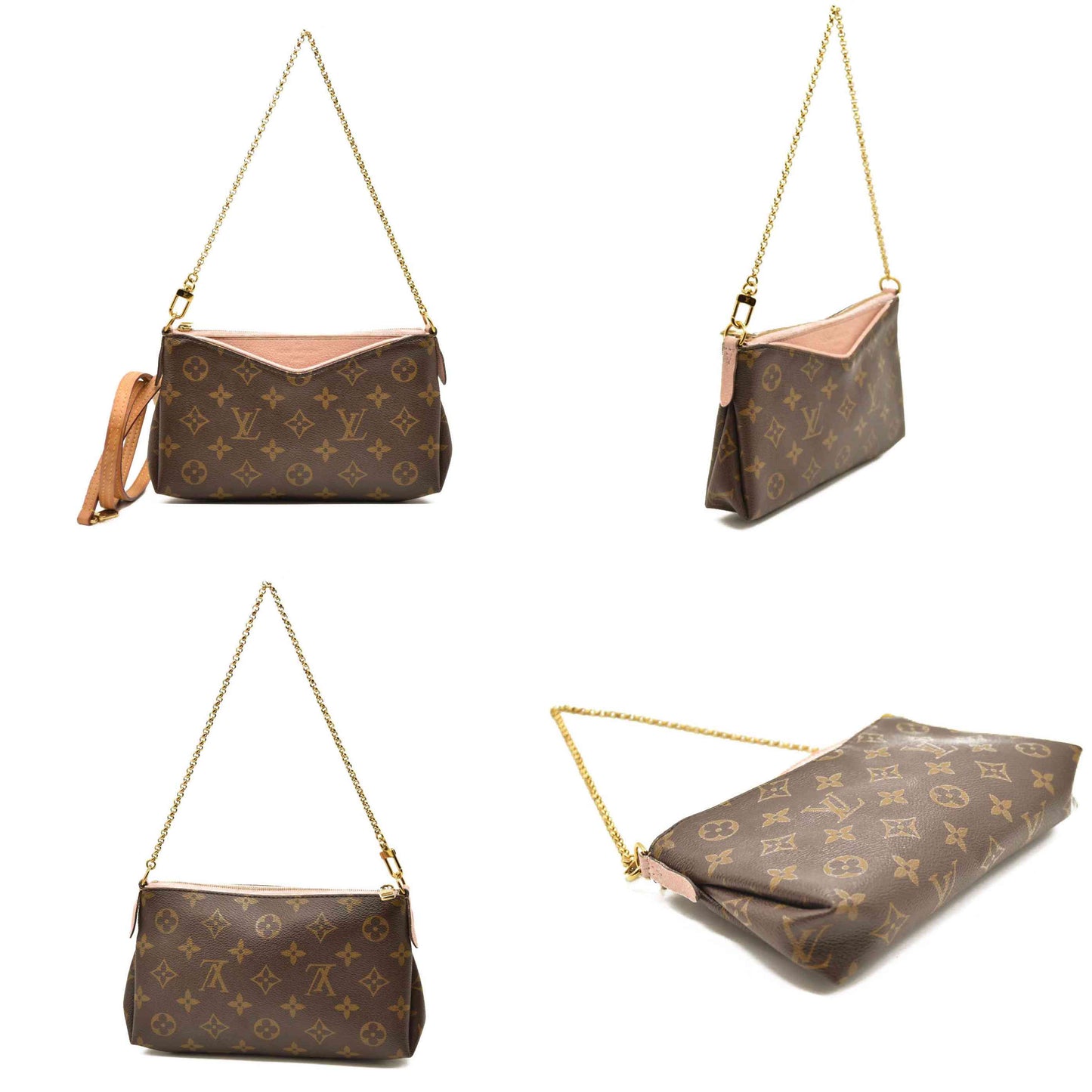 LOUIS VUITTON Pallas Clutch Monogram Rose Poudre GI1167