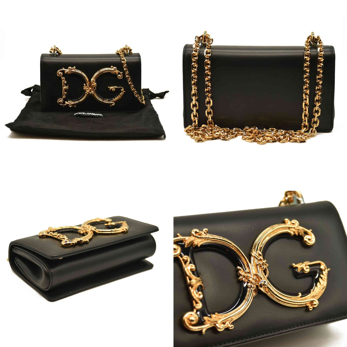 Dolce & Gabbana  DOLCE GABBANA DOLCE &amp; GABBANA Nappa Mini DG Girls Shoulder Bag Black