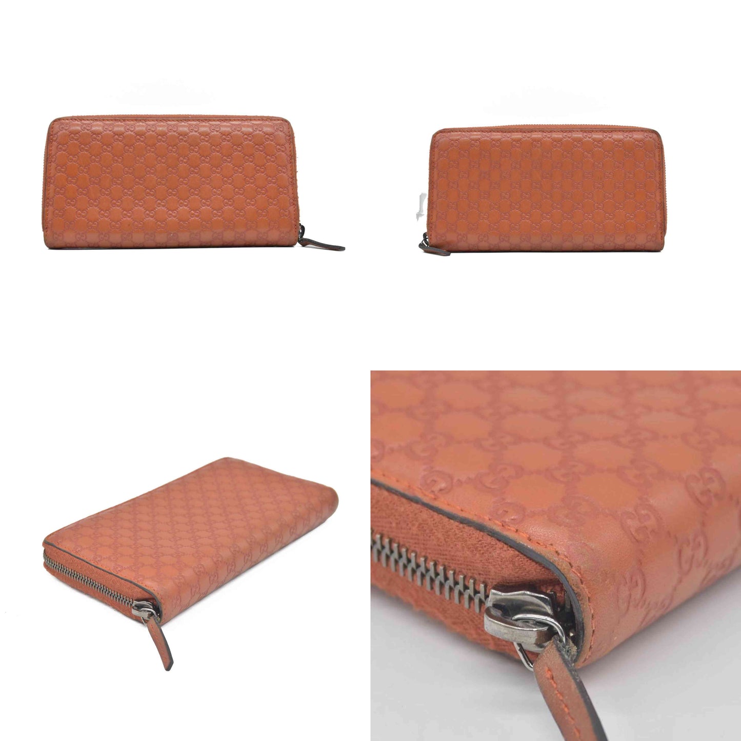 $720 Gucci Microguccissima Pattern Leather Zip Around Wallet CONSIGNMENT