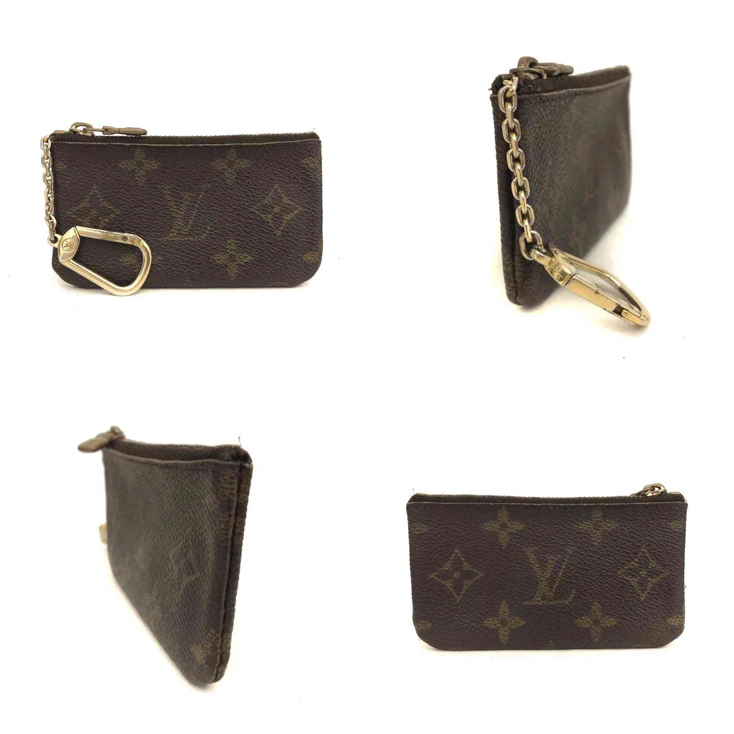 Louis Vuitton Monogram Pochette Cles Wallet Coin Purse Brown CA1020