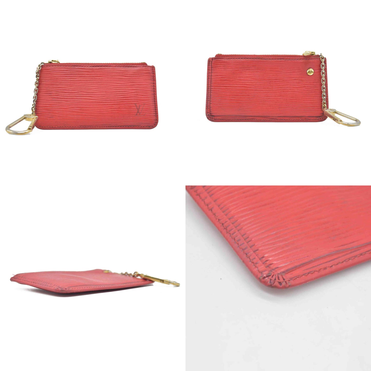 $430 Louis Vuitton Red Epi Leather Pochette Cles Key and Change Holder CONSIGNMENT