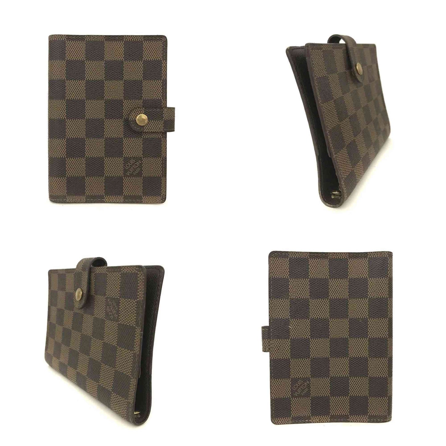 $505 1999 Louis Vuitton Damier Ebene Small Ring Agenda Cover CA1909