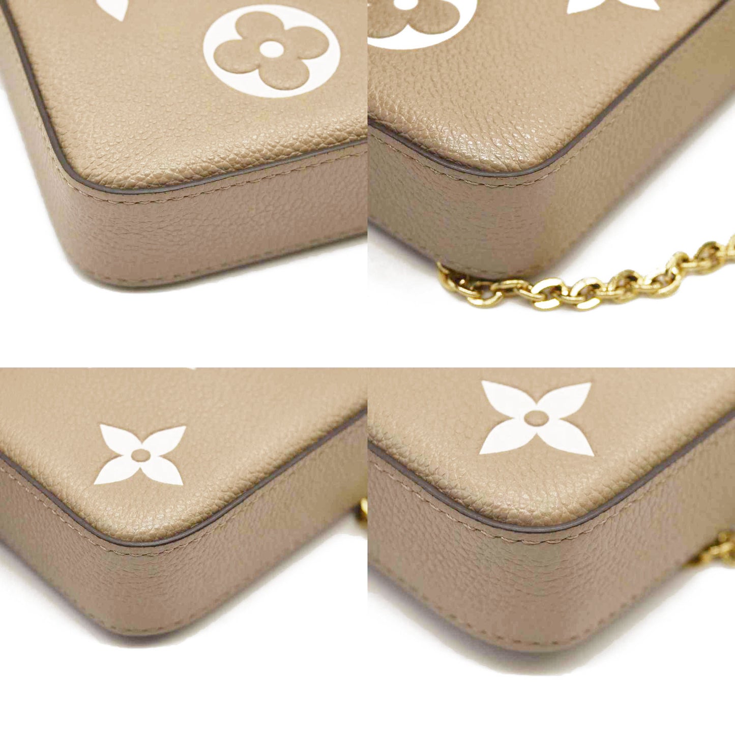 LOUIS VUITTON  Empreinte Monogram Giant Felicie Pochette Tourterelle Creme RFID