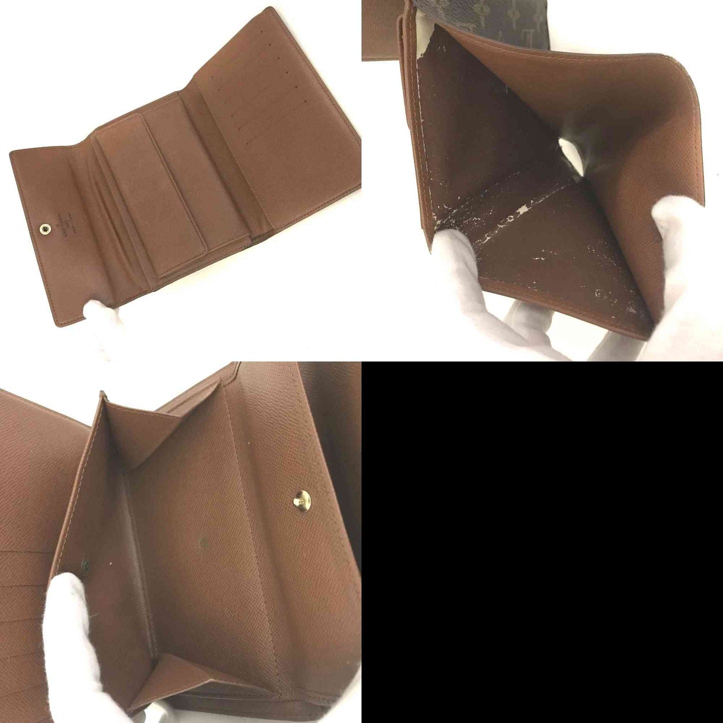 $635 1997 Louis Vuitton Monogram Porte Tresor Etui Papiers Trifold Wallet SP1917