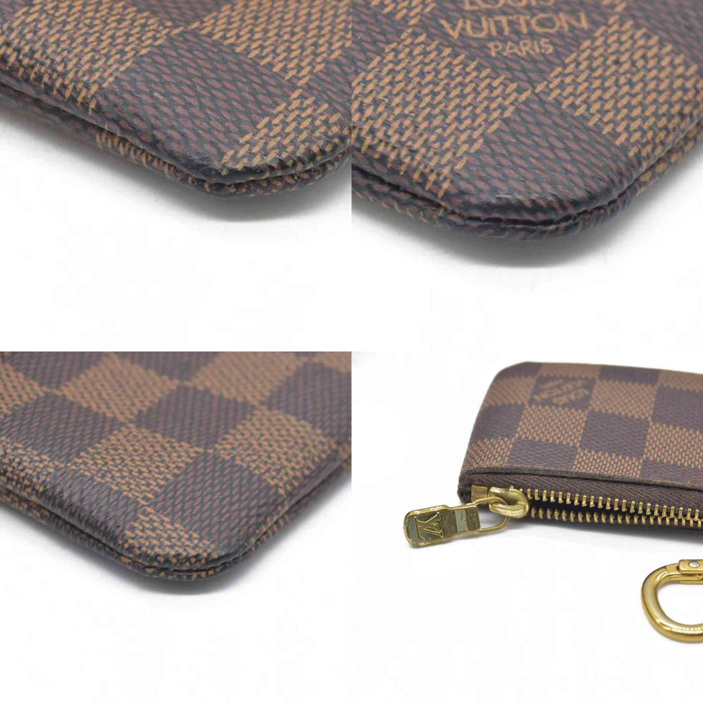AUCTION Louis Vuitton Damier Pochette Cles Wallet Coin Purse Brown