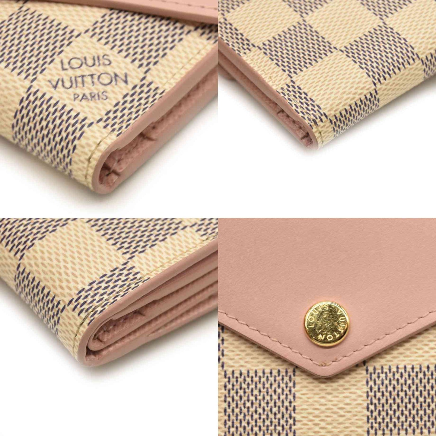 LOUIS VUITTON Damier Azur Zoe Wallet Rose Ballerine