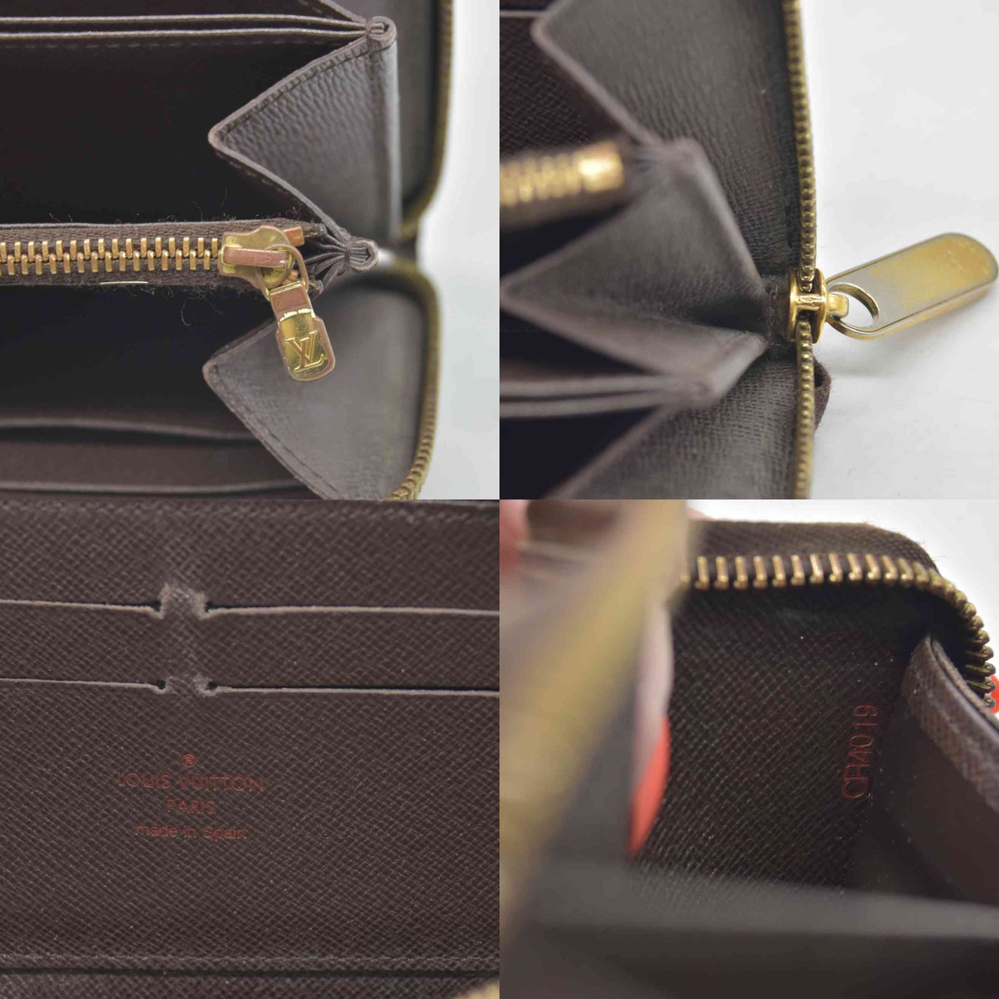 Louis Vuitton Damier Zippy Zip Around Long Wallet Purse Brown CA4019